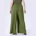thumbnail image 5 of Lenpel Women's Plus Size Culottes Pants Ribbed Wide Leg Elastic Waisted Trousers Flowy Palazzo Pants with Pockets, 5 of 7