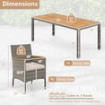 thumbnail image 3 of Costway 9 PCS Patio Dining Set for 8 Table and PE Rattan Chairs with 2" Umbrella Hole White, 3 of 10