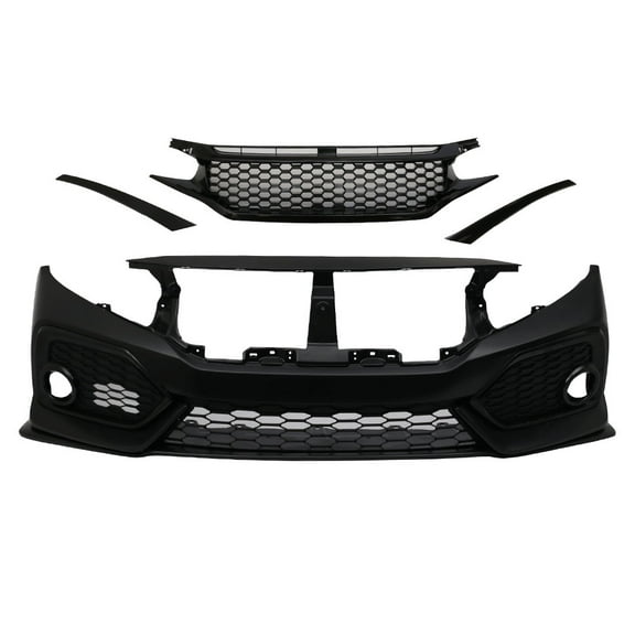 Ikon Motorsports Compatible with 16-21 Honda Civic Coupe Sedan OE Style Front Bumper Conversion & Grille