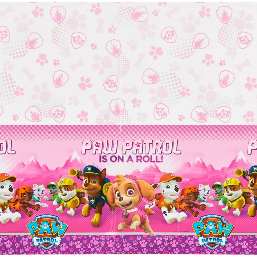 PAW Patrol Pink Plastic Table Cover 54" x 96"