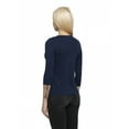 thumbnail image 2 of Womens Three Quarter Sleeve Blouse Casual Wear, L, Dark Navy Blue, by Ambesonne, 2 of 4