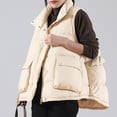 thumbnail image 2 of Yigetop Womens Vest Down Jacket Vest Women 2022 New Women's White Duck Down Jacket Down Vest Coat Puffer Vests for Women 2024 Trendy Beige One Size, 2 of 8