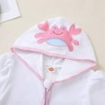 thumbnail image 4 of CZHQWE Girls Cover Up Girls Pool Cover Ups Girls Boys Terry Cloth Swim Cover Up Zip Up Hooded Bathing Suit Coverup Wraps Kids Pool Beach Robe Cover-Up 5-6 Years White, 4 of 6