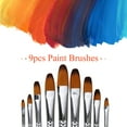 thumbnail image 4 of ACRYLIC 9pcs Cepillos De Pintura De Artista Profesional Juego Negro Manejo De Madera Largo De Madera Cepillo De Pintura Para El Cabello De Nylon Para Aceite Acrílico Acuarel, 4 of 7