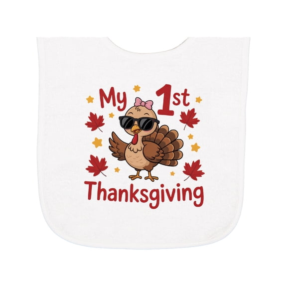 Inktastic My 1st Thanksgiving Baby Terry Cloth Bib
