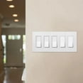 thumbnail image 3 of Lutron Cw-5 Claro Five Gang Designer Wall Plate - Grey, 3 of 6