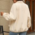 thumbnail image 4 of IROINNID Women's Casual Jacket Coat Turndown Lapel Solid Color Long Sleeve Comfy Button Recreational Coat Tops, Beige, 4 of 8