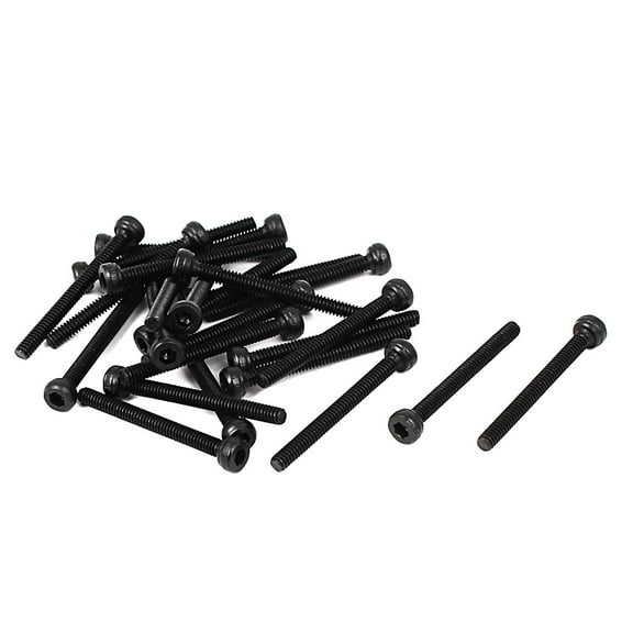 Uxcell M2 x 20mm Full Thread Hex Socket Cap Head Screws Bolts (25-Pack) Carbon Steel