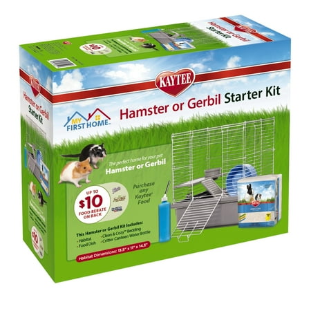 Kaytee My First Home Hamster or Gerbil Starter Kit Habitat, 13.5” x 11” x 14.5”