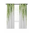thumbnail image 7 of Green Blackout Curtains for Bedroom/Living Room, Summer Botanical Leaves Watercolor Thermal Insulated Kitchen Drapes with Grommets, Light Blocking Window Treatment, 2 Panels 27.5" x 39", 7 of 7