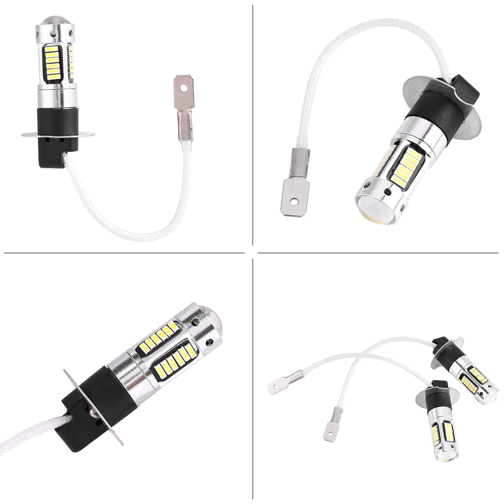 Fog Light Bulb Pair of H3 4014 White LED Car Headlight Fog DRL Light Bulb Lamp DC 12V