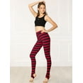 thumbnail image 3 of DARING DIVA High Waist Elastic Waistband Stirrup Pant 2XL Red Black-Stripe, 3 of 6