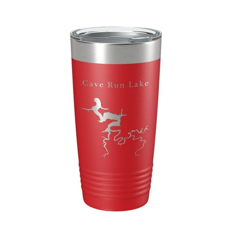

Cave Run Lake Map Tumbler Travel Mug Insulated Laser Engraved Coffee Cup Kentucky 20 oz Red