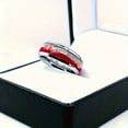 thumbnail image 6 of 1 piece stylish red arrow-shaped stainless steel ring - neutral style, no coating, shining details - Creative design ring for engagement and anniversary gifts - Perfect engagement and wedding ring,9, 6 of 16