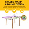 thumbnail image 4 of Purple Easter Table Cloths for 6 Foot Rectangle Tables, Spring Botanical Floral Rabbit Butterfly Patio Waterproof Elastic Fitted Tablecloths, Washable Rectangular Table Cover for Camping, 4 of 8