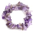 thumbnail image 1 of Xiao Hua Pulsera de cuentas hecha a mano, ideal para hombres y mujeres, con cristales naturales de colores irregulares, piedra triturada, doble capa, elástica y tejida (morada)., 1 of 5