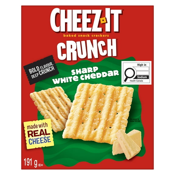 Cheez-It® Crunch, Sharp White Cheddar, Baked Snack Crackers, 191g