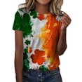 thumbnail image 1 of QIPOPIQ T-Shirts à Manches Courtes pour Femmes Col Rond T-Shirts de la Saint-Patrick Hauts T-Shirt Shamrock T-Shirt Vert Tunique T-Shirts de la Saint-Patrick Imprimés T-Shirts de Vacances Col Rond pour Dames T-Shirts Graphiques Offres, 1 of 4