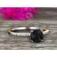 thumbnail image 2 of Round Cut 1.50 Carat Black Diamond Moissanite Engagement Ring 10k White Gold Anniversary Gift for her, 2 of 5