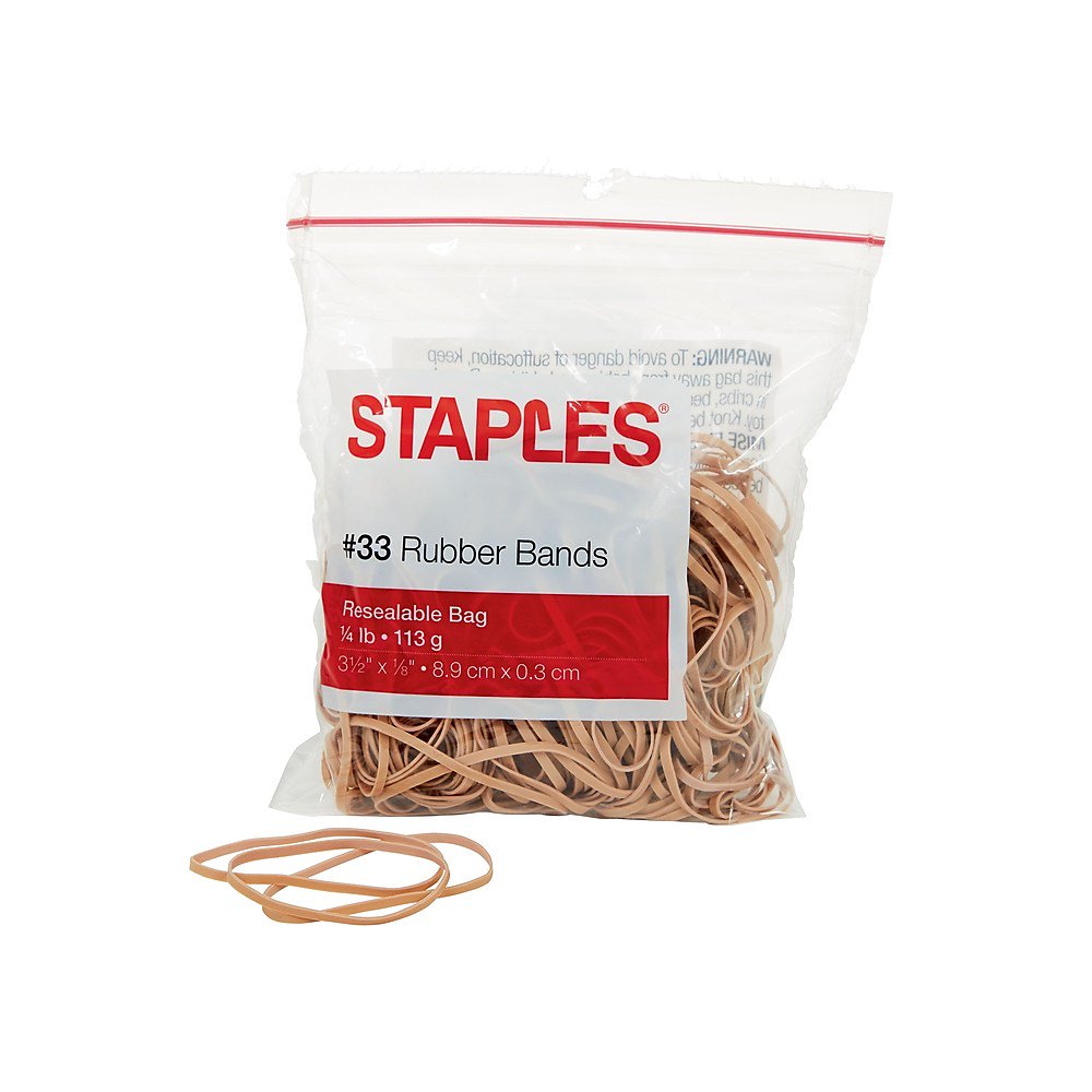 Staples Economy Rubber Bands Size 33 1/4 lb. 112680