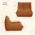 thumbnail image 3 of HOMCOM Bean Bag Chair for Adults, Giant Fireside Chair, Brown, 3 of 7