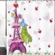 thumbnail image 1 of Cortina de Ducha ABPHQTO Torre Eiffel Corazones Mariposa Texturas 150x180 cm, 1 of 1