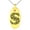 Gold, variant on Stainless Steel Letter S Initial Dotted Monogram Engraved Small Oval Charm Pendant Necklace
