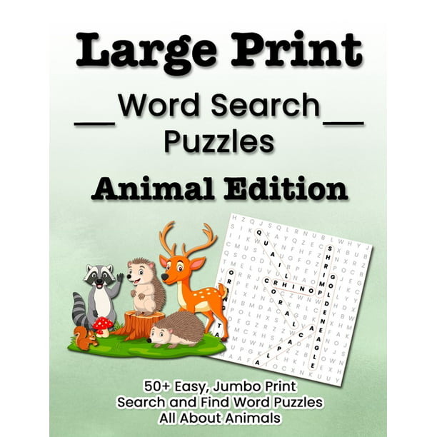 Wordsearch Fun for All: Large Print Word Search Puzzles Animal Edition :  50+ Easy, Jumbo Print Search and Find Word Puzzles All About Animals  (Series #3) (Paperback) 