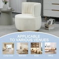 thumbnail image 6 of HOMEFUN 360 Degree Swivel Cuddle Barrel Accent Sofa Chairs, Round Armchairs with Wide Upholstered, Fluffy Fabric Chair for Living Room, Bedroom, Office, Waiting Rooms(White Boucle), 6 of 7
