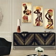 thumbnail image 3 of 3pcs Golden African Canvas Art Prints - Vibrant Ethnic Wall Decor with Intricate Beadwork & Jewelry, Frameless, Indoor/Outdoor Use, Perfect for Living Room, Bedroom, or Home Accent, Cultural Home De, 3 of 4