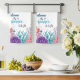 thumbnail image 3 of Summer Sea Coral Kitchen Towels Set of 1, Nautical Coastal Seaweed Starfish Watercolor Absorbent Dish Towels for Kitchen, Microfiber Hand Towel, Quick Drying Tea Towel for Cleaning Dishcloths, 3 of 7