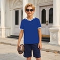 thumbnail image 4 of Hiijoy Boys Short Sleeve Polo Shirt Casual Summer Breathable Shirt, Sizes 7-8, 4 of 4