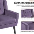 thumbnail image 4 of UIXE Accent Chair Set of 2 Velvet Upholstered Armchair for Living Room Modern Arm Chair, Purple, 4 of 7