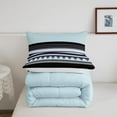 thumbnail image 4 of YST Geometric Comforter Set for Kids Twin Size Color Block Stripe Blue Purplr White Black White Stripes Lines Comforter Room Decorative Geometry Modern Art Bedding Set Duvet Set, 4 of 6