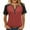 #132-Red, variant on Cutuoiiu Women's Button V-neck Solid Color Short Sleeve Loose Casual T-shirts Gifts