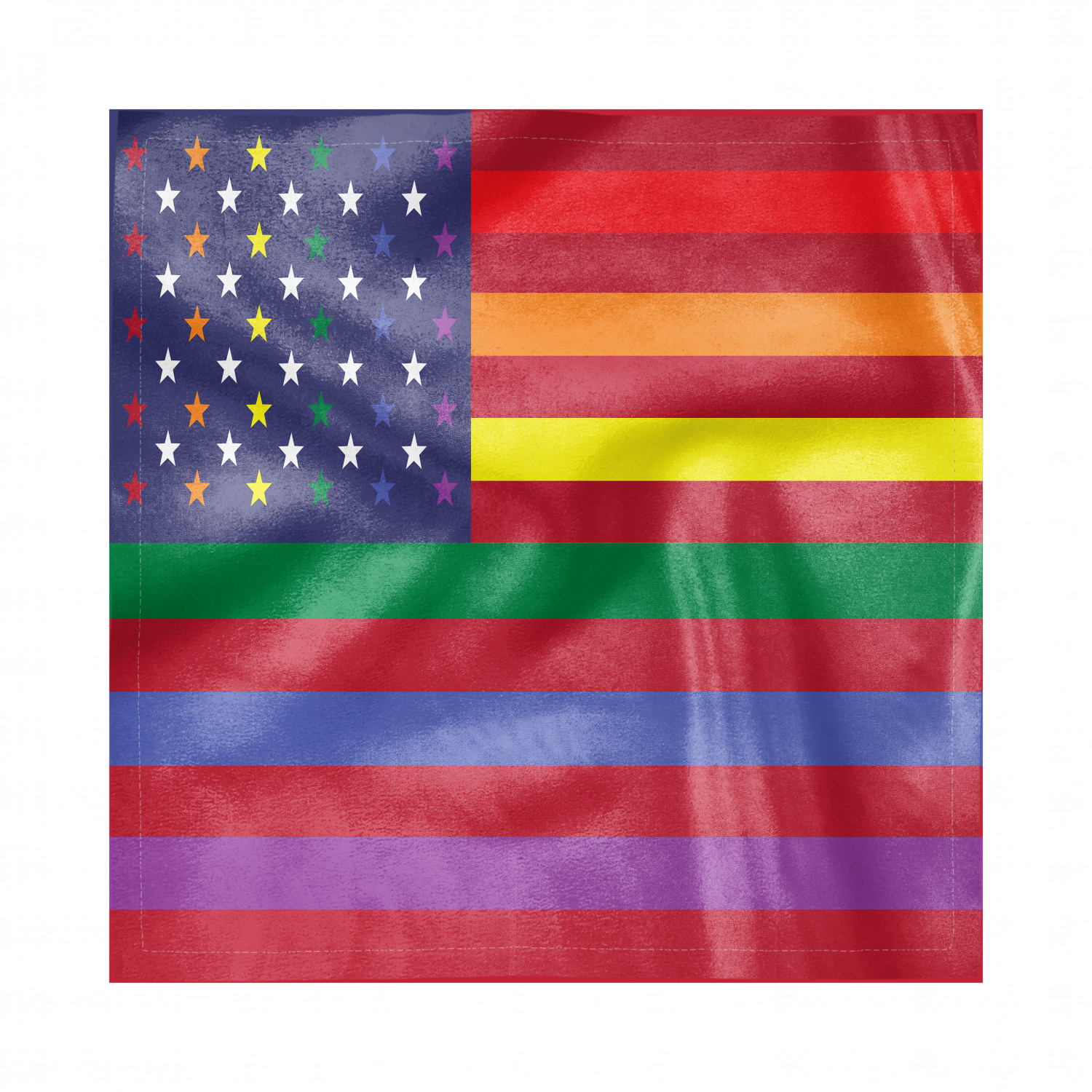 Changing Us Flag Colors Pride Napkins Set of 4, Color Changed American Flag Concept of Gay