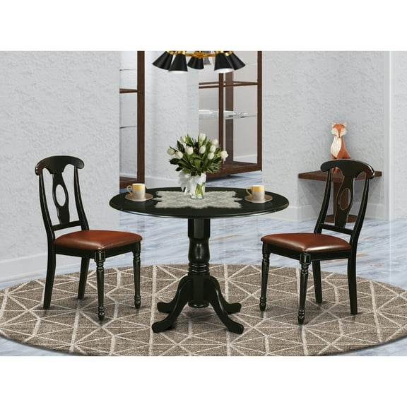 Boho Kitchen Table Set - 3 Piece Round Dining Table with Chairs - Modern Dining Room Furniture