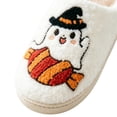 thumbnail image 7 of YgkuHd Women's Cute Ghost Slippers Halloween House Shoes with Candy Witch Hat Soft Fuzzy Indoor Sliders Warm Winter Bedroom, 7 of 7