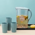 thumbnail image 2 of ReaNea Plastic Water Pitcher with Lid 71 oz and 4 Cups, Great for Juice, Milk, Beverage Cold Tea, Iced Tea (Blue), 2 of 9