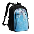 thumbnail image 1 of Easygdp Hanging Orchids Floral Blue Mochila para Laptop de Viaje con Puerto USB, Mochila para Laptop con Puerto de Carga USB para Mujeres y Hombres, 1 of 7