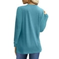 thumbnail image 5 of UVN Blouses for Women Pleated Long Sleeve Shirts Casual Crew Neck Tunic Tops, 5 of 9