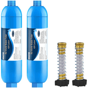 Bringpure RV Inline Water Filter with Flexible Hose Protector,Reduce Chlorine,Odor,Taste,Rust and Fluoride in Drinking Water,Dedicated for RVs and Marines（Pack of 2 ）