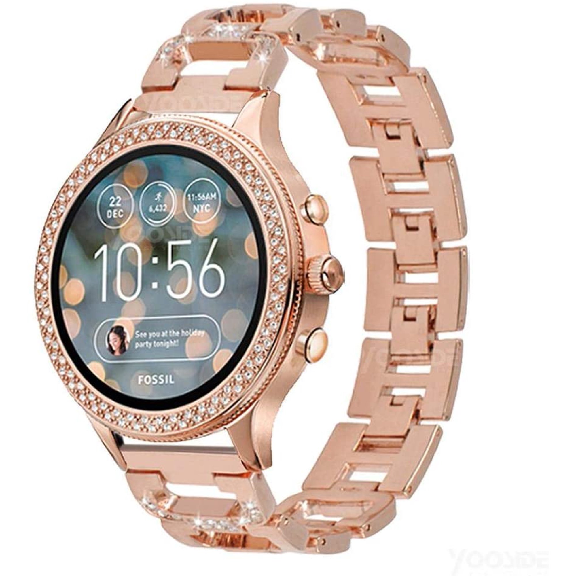 Yooside Band For Fossil Q Venture 18mm Metal Stainless Steel Bling Crystal Quick Release Replacement Watch Band Strap Walmart Canada