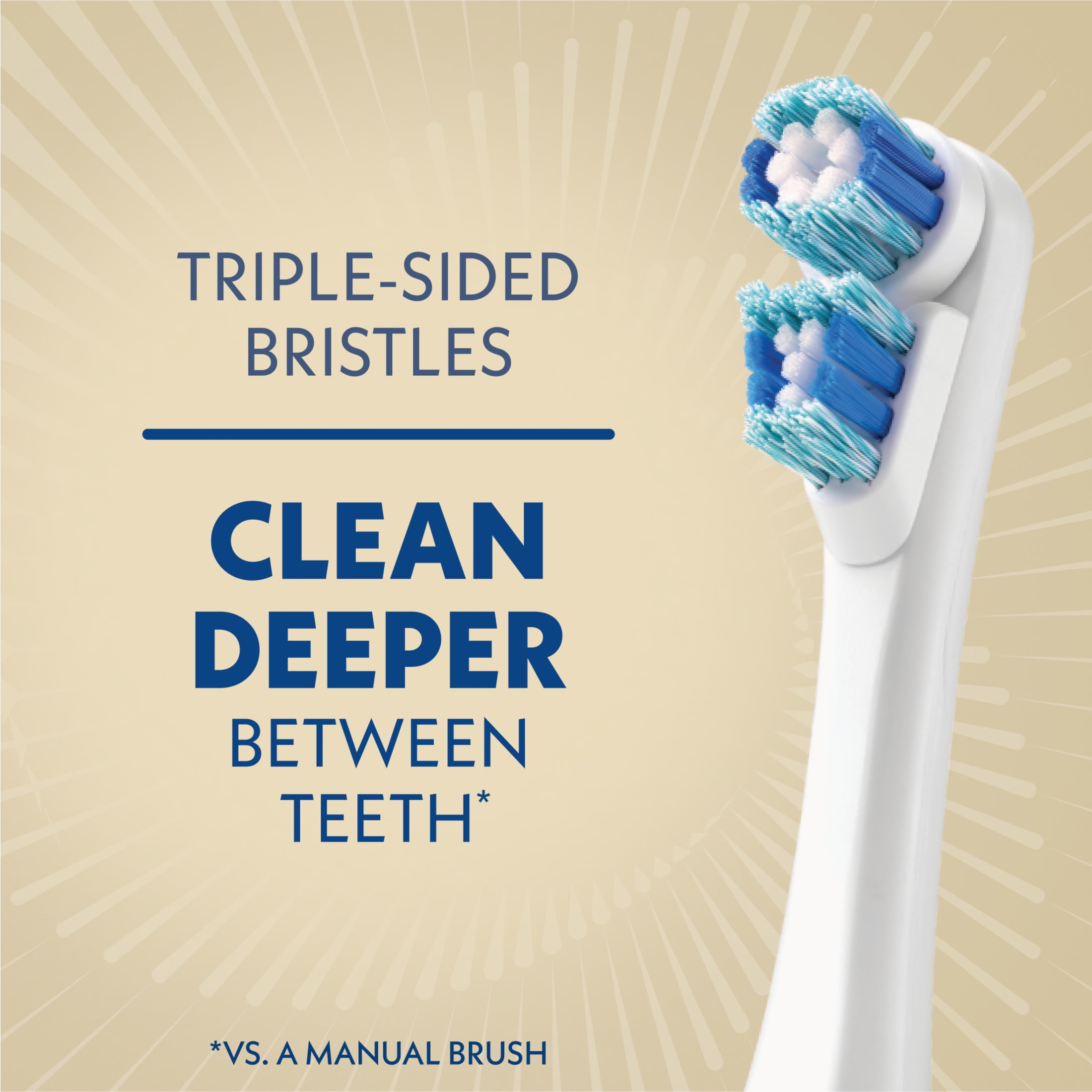 Spinbrush Smart Clean Battery Powered Electric Toothbrush, Soft Bristles, Champagne