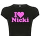 thumbnail image 1 of Camisa corta Woxlica I Heart Nicki y2k para mujer negra S, 1 of 3