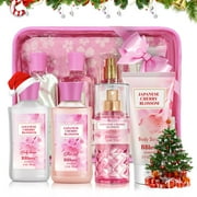 BBlove Bath and Body Care Set,Japanese Cherry Blossom Scents,Bath&Body 4 Set,with Body Lotion,Body Mist,Shower Gel and Body Scrub