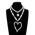thumbnail image 6 of NICKSUN Y2k Large Hollow Heart Necklaces for Women, Big Chunky Heart Pendant Necklace Exaggerated Double Layered Hearts Gold/Silver Beaded Choker Necklace Dainty Statement Jewelry Gift, 6 of 6