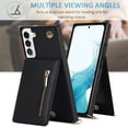 thumbnail image 5 of Crossbody Women Wallet Case for Samsung Galaxy S21+ Plus (Not S21) with Card Holder, Removable Lanyard Strap Purse Cover for Samsung Galaxy S21 Plus Zipper Phone Case Black, 5 of 9