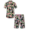 thumbnail image 2 of SSLR Men Hawaiian Shirt + Shorts Suits Casual Short Sleeve Button Down Beach Shirt Sets, 2 of 7