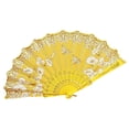 thumbnail image 2 of D-GROEE Folding Fan, Cloth Folding Hand Fan, For Cooling, Performances, Decorations, Gifts, Vintage Style Exquisite Pattern Folding Fan Photography Prop, 2 of 6